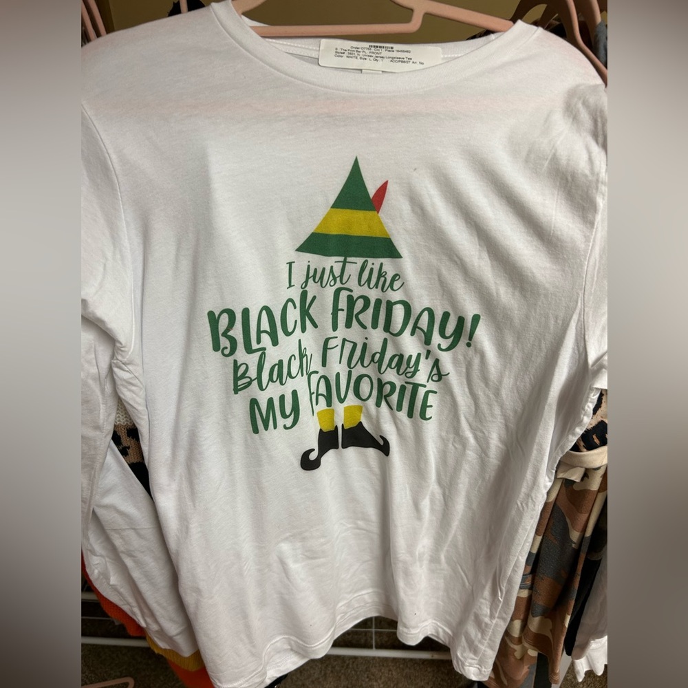 Long sleeve Elf Black Friday Graphic t